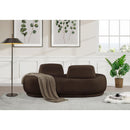  Manufacturer Color_Brown -- Argyle Brown Teddy Fabric Upholstered Chaise Lounge / Loveseat IMAGE 2