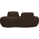  Manufacturer Color_Brown -- Argyle Brown Teddy Fabric Upholstered Chaise Lounge / Loveseat IMAGE 3