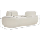  Manufacturer Color_Cream -- Argyle Cream Teddy Fabric Upholstered Chaise Lounge / Loveseat IMAGE 13