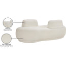  Manufacturer Color_Cream -- Argyle Cream Teddy Fabric Upholstered Chaise Lounge / Loveseat IMAGE 14