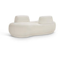  Manufacturer Color_Cream -- Argyle Cream Teddy Fabric Upholstered Chaise Lounge / Loveseat IMAGE 1
