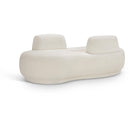  Manufacturer Color_Cream -- Argyle Cream Teddy Fabric Upholstered Chaise Lounge / Loveseat IMAGE 1