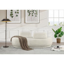  Manufacturer Color_Cream -- Argyle Cream Teddy Fabric Upholstered Chaise Lounge / Loveseat IMAGE 2