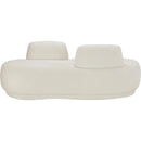  Manufacturer Color_Cream -- Argyle Cream Teddy Fabric Upholstered Chaise Lounge / Loveseat IMAGE 3