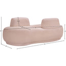  Manufacturer Color_Pink -- Argyle Pink Teddy Fabric Upholstered Chaise Lounge / Loveseat IMAGE 13
