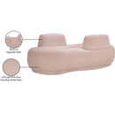  Manufacturer Color_Pink -- Argyle Pink Teddy Fabric Upholstered Chaise Lounge / Loveseat IMAGE 14
