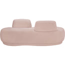  Manufacturer Color_Pink -- Argyle Pink Teddy Fabric Upholstered Chaise Lounge / Loveseat IMAGE 3