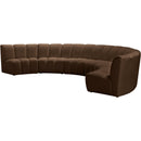  Manufacturer Color_Brown -- Infinity 174" Brown Velvet Upholstered 6 pc Modular Sectional IMAGE 6