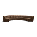 Meridian Infinity Brown Velvet 7 pc Modular Sectional IMAGE 1