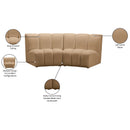  Meridian Infinity 83" Camel Velvet Upholstered 2 pc Modular Sectional IMAGE 11