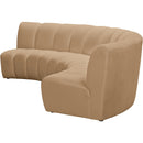  Meridian Infinity 119" Camel Velvet Upholstered 3 pc Modular Sectional IMAGE 6