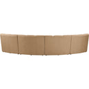  Meridian Infinity 148" Camel Velvet Upholstered 4 pc Modular Sectional IMAGE 4