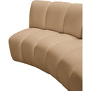 Meridian Infinity 167" Camel Velvet Upholstered 5 pc Modular Sectional IMAGE 9