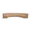  Meridian Infinity 183" Camel Velvet Upholstered 7 pc Modular Sectional IMAGE 1