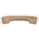  Meridian Infinity 183" Camel Velvet Upholstered 9 pc Modular Sectional IMAGE 10