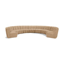  Meridian Infinity 183" Camel Velvet Upholstered 9 pc Modular Sectional IMAGE 1