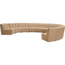  Meridian Infinity 183" Camel Velvet Upholstered 9 pc Modular Sectional IMAGE 3