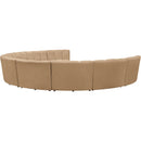  Meridian Infinity 183" Camel Velvet Upholstered 9 pc Modular Sectional IMAGE 4