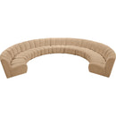  Meridian Infinity 183" Camel Velvet Upholstered 9 pc Modular Sectional IMAGE 5