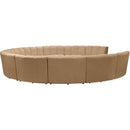  Manufacturer Color_Camel -- Infinity 183" Camel Velvet Upholstered 11 pc Modular Sectional IMAGE 3