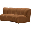 Meridian Infinity 83" Saddle Velvet Upholstered 2 pc Modular Sectional IMAGE 3