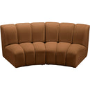  Meridian Infinity 83" Saddle Velvet Upholstered 2 pc Modular Sectional IMAGE 5