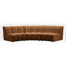  Meridian Infinity 119" Saddle Velvet Upholstered 3 pc Modular Sectional IMAGE 11