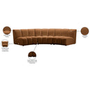  Meridian Infinity 119" Saddle Velvet Upholstered 3 pc Modular Sectional IMAGE 12
