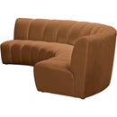  Meridian Infinity 119" Saddle Velvet Upholstered 3 pc Modular Sectional IMAGE 6