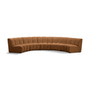 Meridian Infinity 167" Saddle Velvet Upholstered 5 pc Modular Sectional IMAGE 1