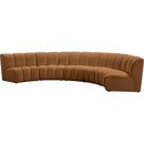  Meridian Infinity 167" Saddle Velvet Upholstered 5 pc Modular Sectional IMAGE 3