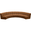  Meridian Infinity 167" Saddle Velvet Upholstered 5 pc Modular Sectional IMAGE 5