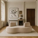 Meridian Argyle Beige Chenille Fabric Chaise/Loveseat IMAGE 2