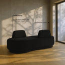  Manufacturer Color_Black -- Argyle Black Chenille Fabric Upholstered Chaise Lounge / Loveseat IMAGE 14