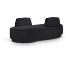 Meridian Argyle Black Chenille Fabric Chaise/Loveseat IMAGE 1