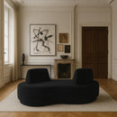  Manufacturer Color_Black -- Argyle Black Chenille Fabric Upholstered Chaise Lounge / Loveseat IMAGE 2