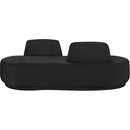  Manufacturer Color_Black -- Argyle Black Chenille Fabric Upholstered Chaise Lounge / Loveseat IMAGE 3