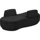  Manufacturer Color_Black -- Argyle Black Chenille Fabric Upholstered Chaise Lounge / Loveseat IMAGE 6