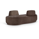 Meridian Argyle Brown Chenille Fabric Chaise/Loveseat IMAGE 1