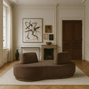  Manufacturer Color_Brown -- Argyle Brown Chenille Fabric Upholstered Chaise Lounge / Loveseat IMAGE 2