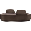  Manufacturer Color_Brown -- Argyle Brown Chenille Fabric Upholstered Chaise Lounge / Loveseat IMAGE 3