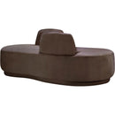 Manufacturer Color_Brown -- Argyle Brown Chenille Fabric Upholstered Chaise Lounge / Loveseat IMAGE 5