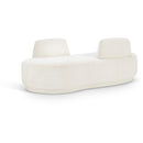 Meridian Argyle Cream Chenille Fabric Chaise/Loveseat IMAGE 1