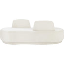  Manufacturer Color_Cream -- Argyle Cream Chenille Fabric Upholstered Chaise Lounge / Loveseat IMAGE 3