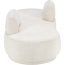  Manufacturer Color_Cream -- Argyle Cream Chenille Fabric Upholstered Chaise Lounge / Loveseat IMAGE 4