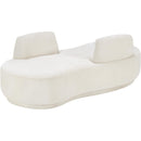  Manufacturer Color_Cream -- Argyle Cream Chenille Fabric Upholstered Chaise Lounge / Loveseat IMAGE 6