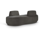 Meridian Argyle Grey Chenille Fabric Chaise/Loveseat IMAGE 1