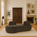 Meridian Argyle Grey Chenille Fabric Chaise/Loveseat IMAGE 2