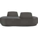  Manufacturer Color_Grey -- Argyle Grey Chenille Fabric Upholstered Chaise Lounge / Loveseat IMAGE 3