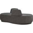  Manufacturer Color_Grey -- Argyle Grey Chenille Fabric Upholstered Chaise Lounge / Loveseat IMAGE 5